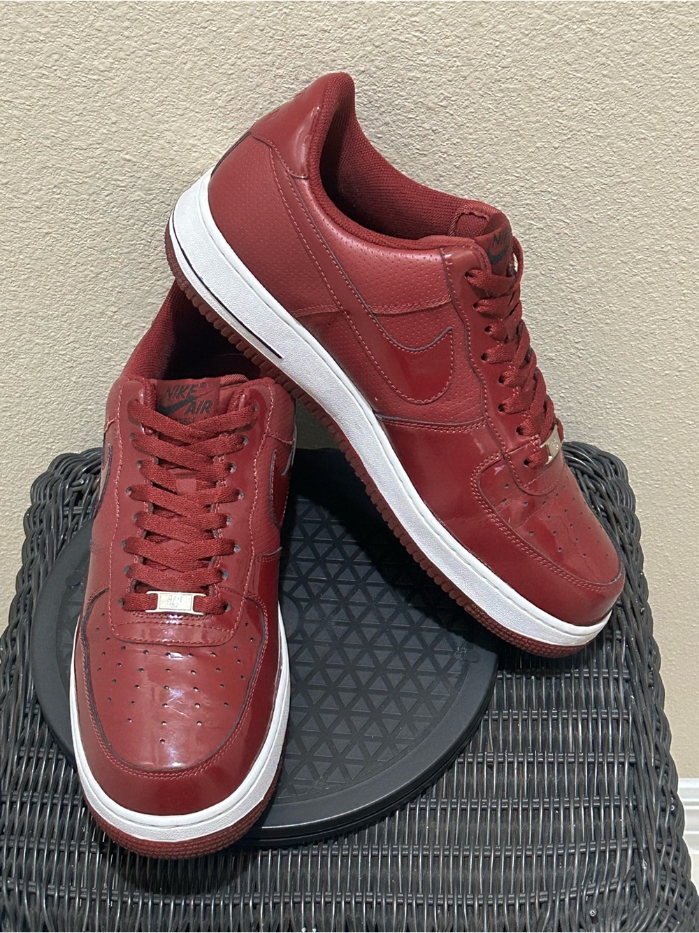 Size 12 Nike Air Force 1 ‘07 Team Red Patent Leather 315122-601
